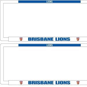 AFL Car Number Plate Frame Set Of Two - Brisbane Lions - Front/Back