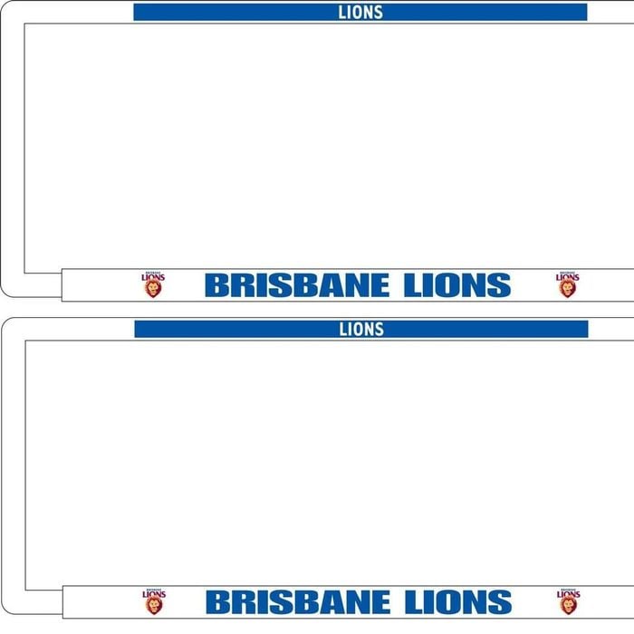 AFL Car Number Plate Frame Set Of Two - Brisbane Lions - Front/Back