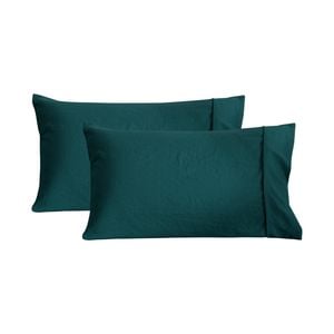 Dreamaker Superfine Washed Microfibre Standard Pillowcase Twin Pack - Teal