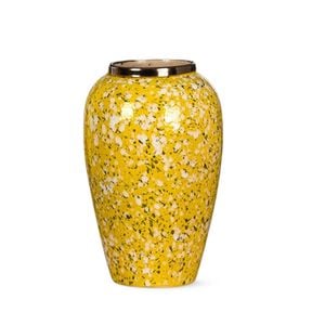SOGA 30x19cm Floral Ceramic Vase – Yellow