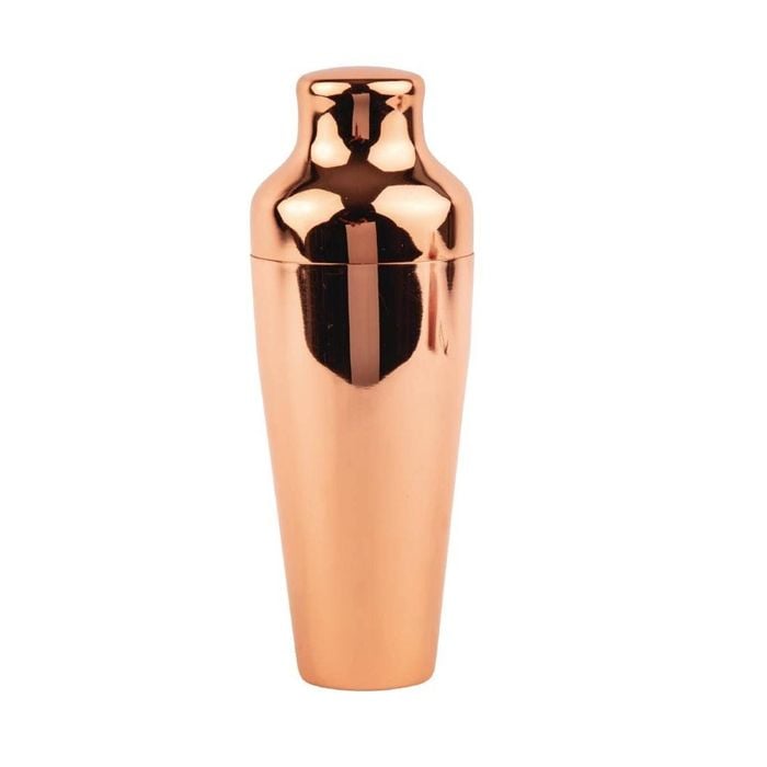 Olympia French Cocktail Shaker Copper 2 Piece 550ml 225x84mm Mirror Finish Barware