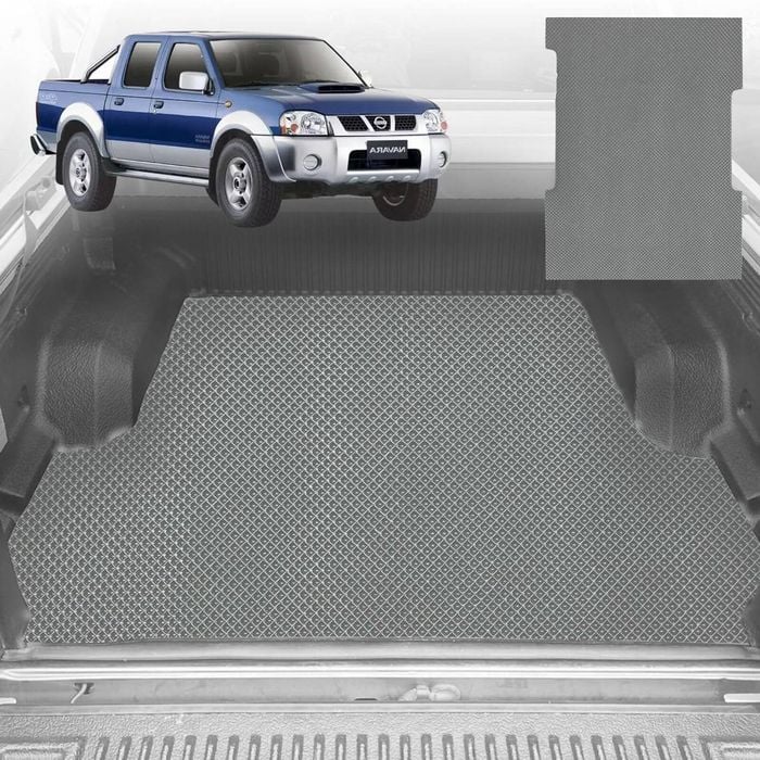 6D Diamond Ute Tub Mat for Nissan Navara Dual Cab (DX/D22 STR) 1997-2018 D22 - Custom Fit - Grey
