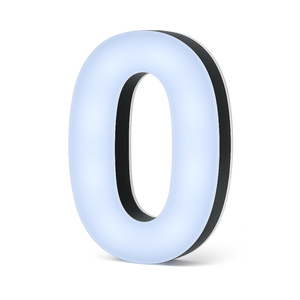 Lit Up 3D Led Number 0 Illuminated Opal Acrylic 100mmHx80mmWx80mmD