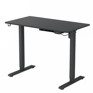 Advwin Electric Standing Desk Height Adjustable 100 x 55 cm Black Frame+ Black Desktop