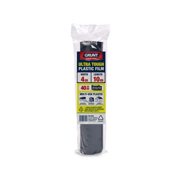 GRUNT 4m x 10m Black 140um Multi Use Plastic Film