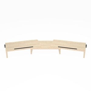 Ufurniture Dual Monitor Stand Riser Wood Adjustable Wood