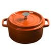 SOGA 24cm Orange Cast Iron Stewpot with Lid – 3.6L