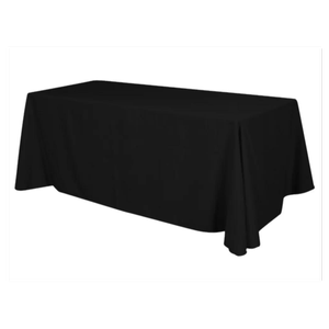 Just Party Linen Tablecloth Rectangle 270x209cm - Black  - Loose Fit 4ft
