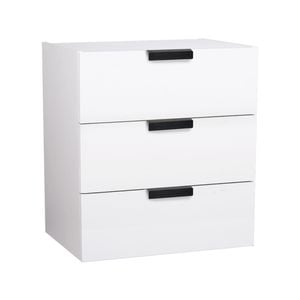 LUGNA Compact 3 Drawer White Storage Unit