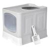 Pawz Large Cat Litter Box Foldable Top Entry Covered Tray Grey