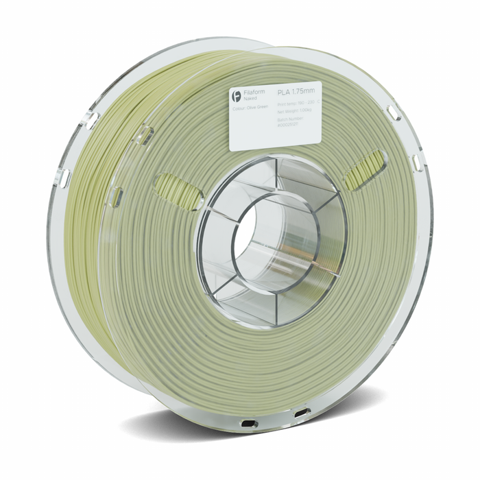 Filaform Naked PLA 3D Printer Filament 1.75mm 1kg Olive Green