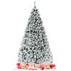 Costway 2.8M Pre-Lit Snow Flocked Christmas Tree PVC Frosted Xmas Tree 450 LEDs