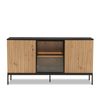 Big Lot 154cm Artisan Oak / Black Brooklyn 3 Door Buffet with LED