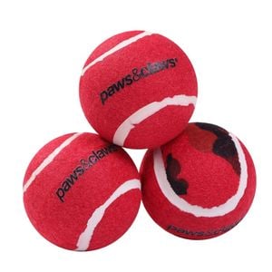 3PK Paws & Claws Tennis Balls 6cm Assorted