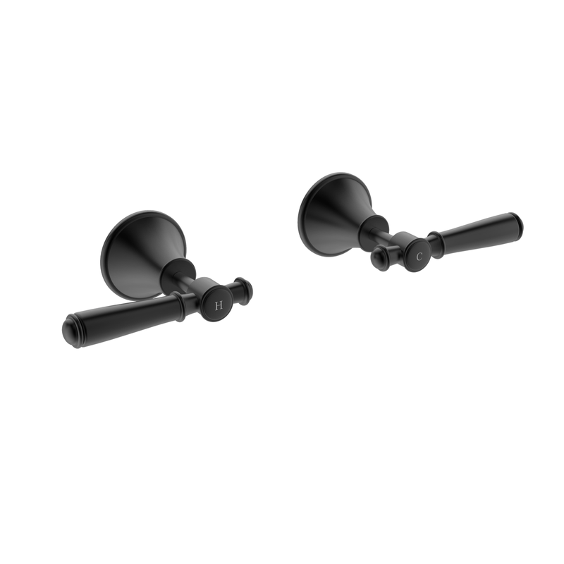 Mondella Matte Black Maestro Wall Top Assembly Tap Set