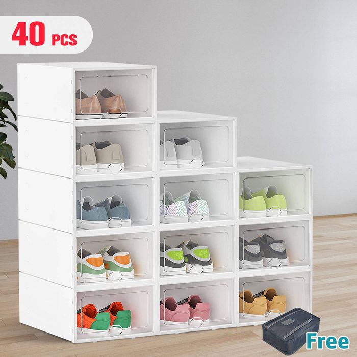 Ufurniture 40PCS Plastic Shoe Storage Boxes