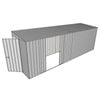 Build-a-Shed 1.5 x 6 x 2m Sliding Door Tunnel Shed with Double Sliding Side Doors - Zinc