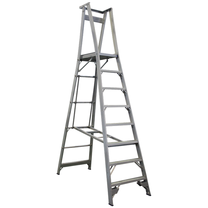 INDALEX 2.4m Industrial Aluminium 180kg Pro Series Platform Ladder