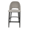 Durafurn 750mm High Taupe Fabric Semifreddo Bar Stool with Black Beech Wood Legs