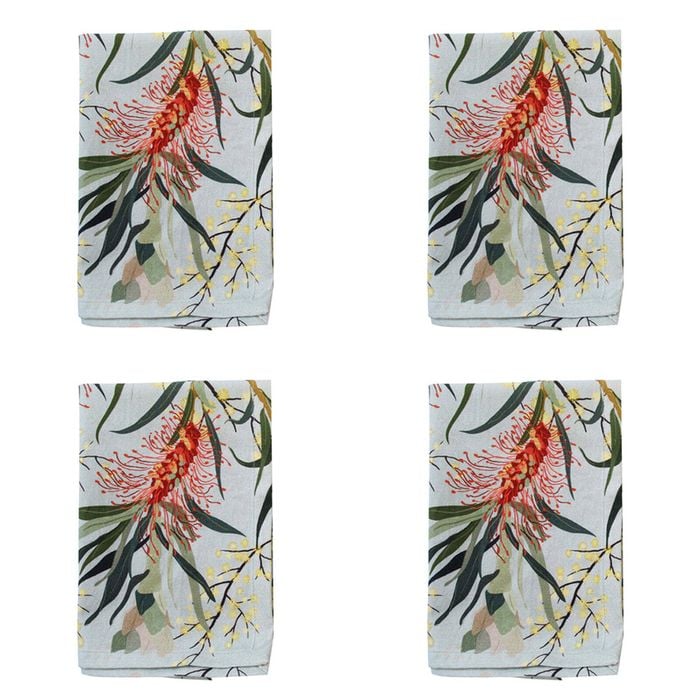 4PK LVD Cotton Stonewash 45cm Square Table Napkin - Gum Flower