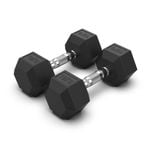 2 Pack of 10kg Dumbell Total 20kg Hex Rubber Coat Iron Dumbells
