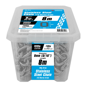 Pinnacle 8mm 5/16" x 8m Stainless Steel Chain