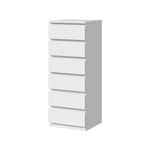 Oikiture 6 Chest of Drawers Tallboy White
