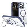 REDEFINE Transparent Magsafe Case Cover with Magnetic Ring for iPhone 16 Pro - Navy Blue