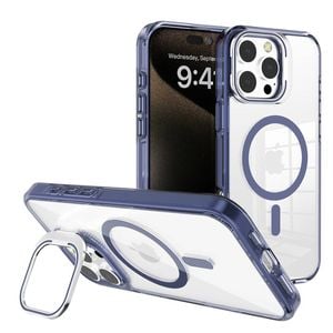 REDEFINE Transparent Magsafe Case Cover with Magnetic Ring for iPhone 16 Pro - Navy Blue