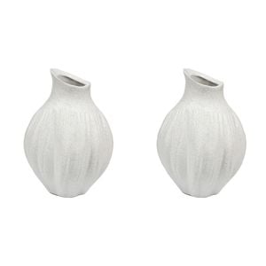 2PK LVD Ceramic Petite Flower Vase A Decorative Home Decor White