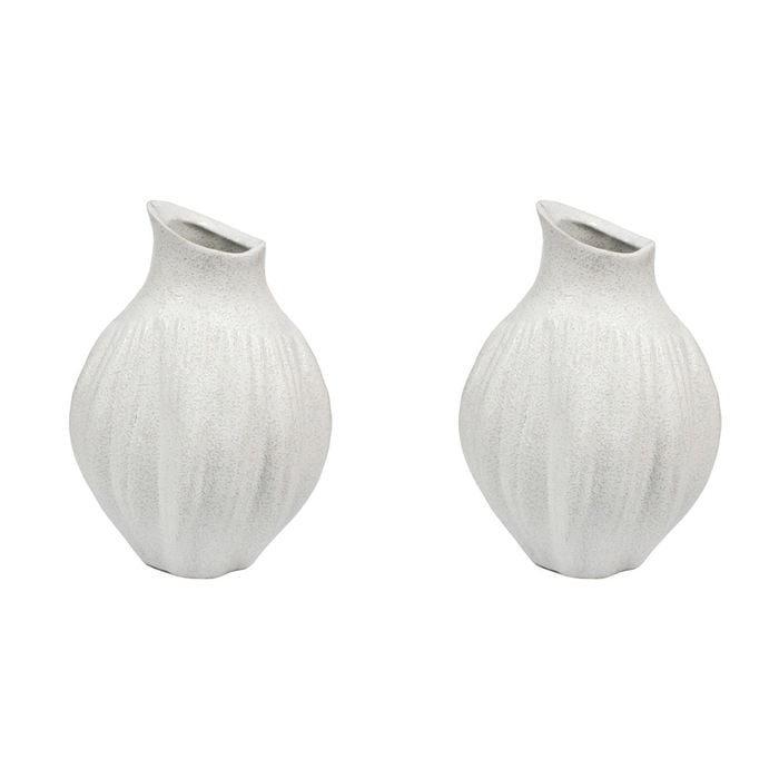 2PK LVD Ceramic Petite Flower Vase A Decorative Home Decor White