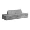 Oikiture Sofa Bed 170CM Kids DIY Couch Velvet Grey