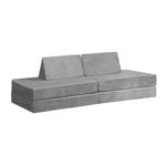 Oikiture Sofa Bed 170CM Kids DIY Couch Velvet Grey