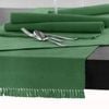 Hoydu Cotton Ribbed Table Runner 45cm x 150cm - Hedge Green
