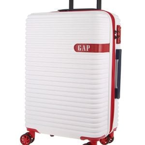 GAP Hard-Shell Suitcase 4 Wheel Hidden Pocket Cabin Luggage 56cm White