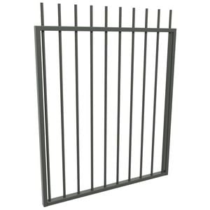 ProtectorAl 975 W x 1200mm H Woodland Grey Aluminium Picket Top Pool Gate