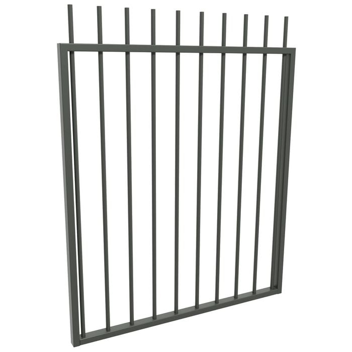 ProtectorAl 975 W x 1200mm H Woodland Grey Aluminium Picket Top Pool Gate