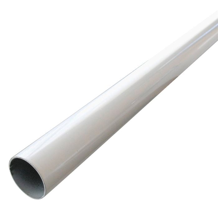 Italio 1.8m White Round Wardrobe Rail With Brackets