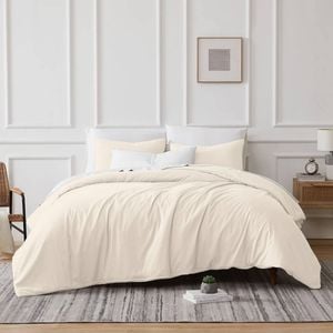 Renee Taylor King Tencel Lyocell Fibre & Cotton Quilt Cover Set Ivory 700TC