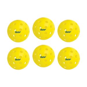 2x 3pc Victor Sports Pickleball Indoor 26 Holes Ball Set Yellow 7.2cm
