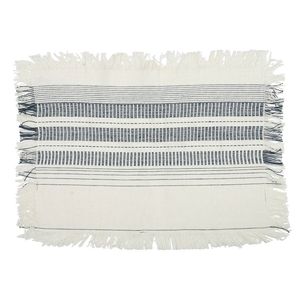 Assemble Dash Cotton Placemat White/Navy 35x48cm