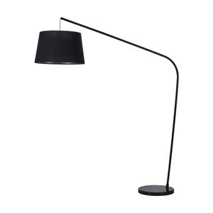 Lexi Lighting Layla Floor Lamp Black Marble Base Fabric Shade 165cm