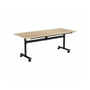 Olg Agile Flip Table Black Frame New Oak Smooth Top L1200mm X W600mm
