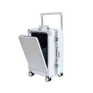 AIRWAY Voyager Plus - 24 Inch Aluminium Check-In Luggage 65L - White