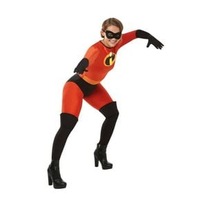 Disney Pixar The Incredibles Elastigirl Women's Halloween Costume with Eyemask and Gloves, Colour, Large