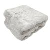 Ariana Long Fleece Faux Fur Throw Rug Silver Dot