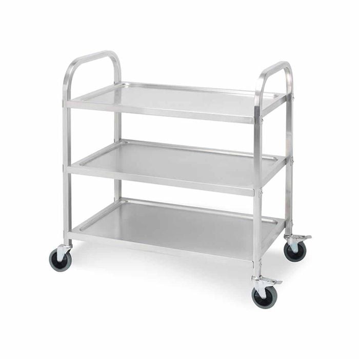 SOGA 3 Tier 95x50x95cm Stainless Steel Trolley