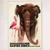 Galrie Vintage Switzerland Zoological Garden Zurich Poster Timeless Wall Art Home Decor, Wood Frame, 70 x 100cm (28 x 40inch)