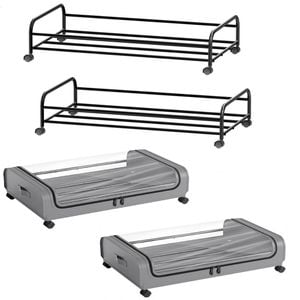 CARLA HOME Set 2 Pcs XXL Under Bed Rolling Storage Containers with 50L Large Capacity and Wheels