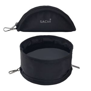 Sachi Pupbowl Portable Folding Dog Bowl - Black